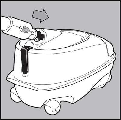 Slide into wand/handle