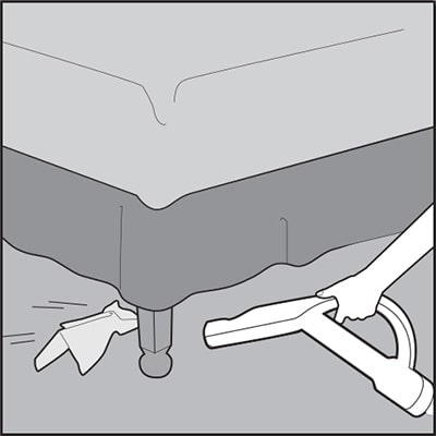 Blow debris from under furniture.