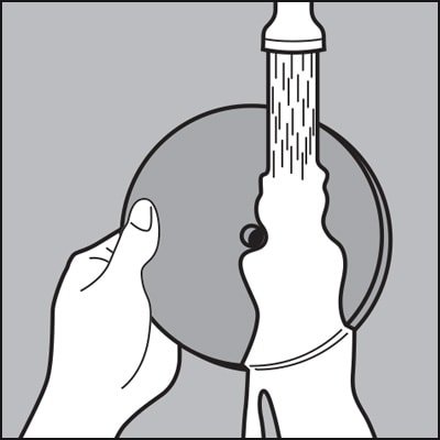 Wash foam filter with mild soap and allow to air dry.