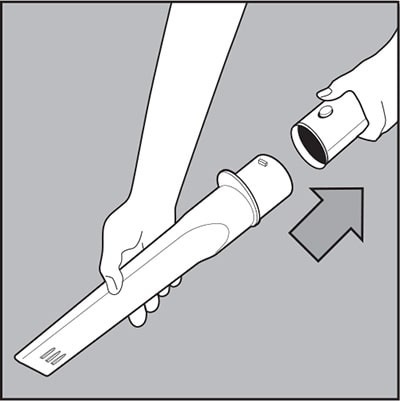 Slide into wand/handle