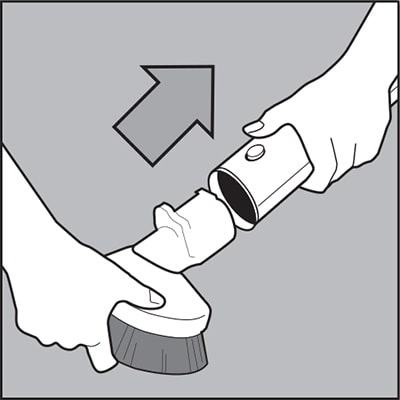 Slide into wand/handle.