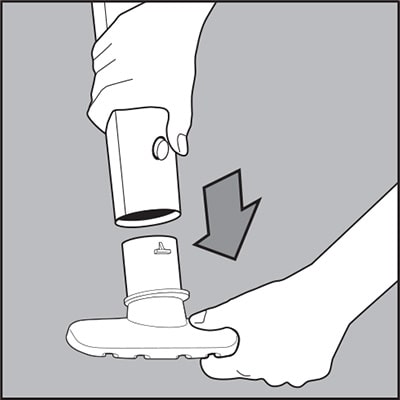 Slide into wand/handle.