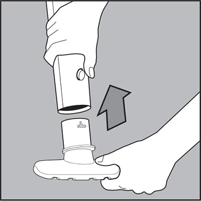 To detach, press latch button and pull.