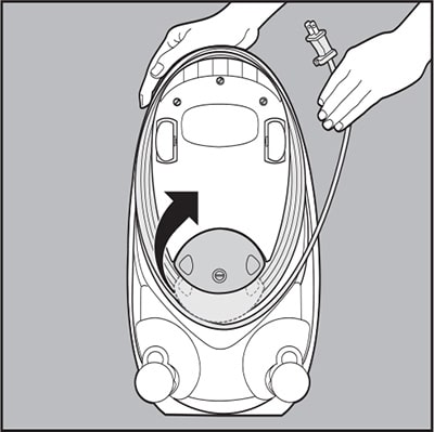 For fast, easy removal of entire cord, rotate cord quick release 180° to release cord.